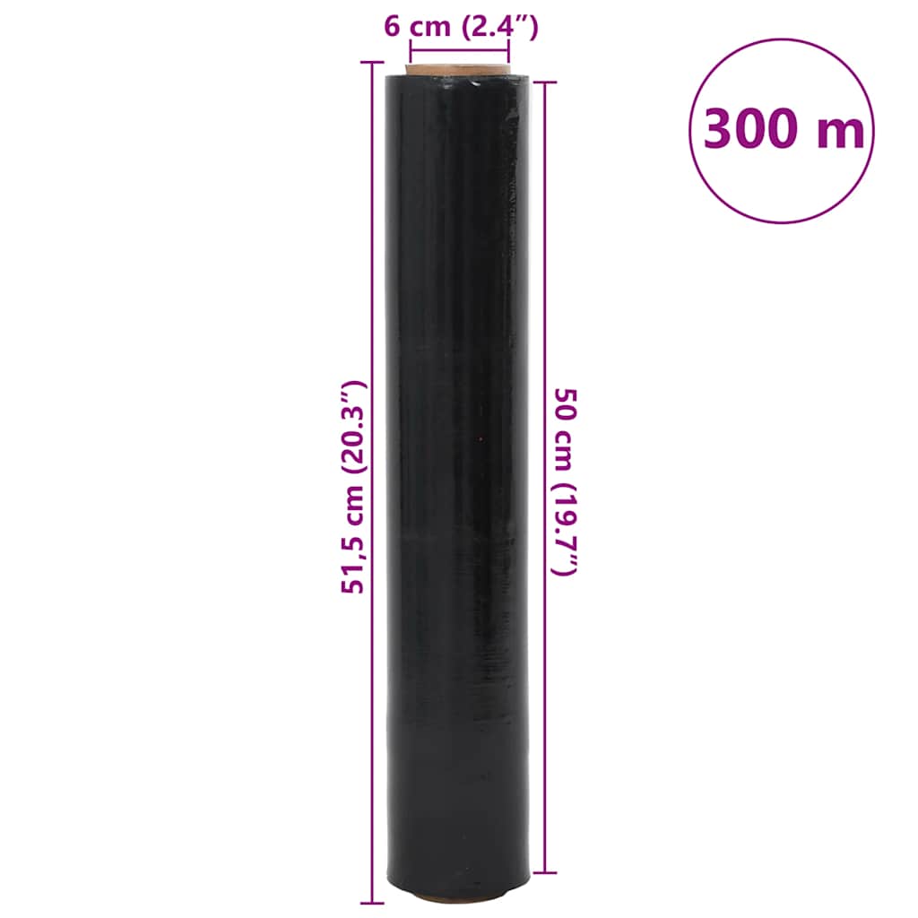 Strekkfilm 6 stk svart 30 μm 50 cm x 300 m