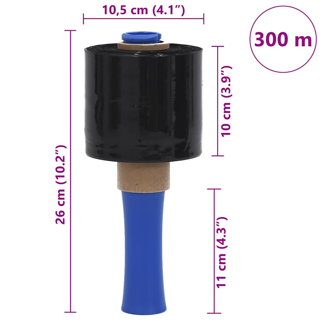 Strekkfilm 10 stk svart 23 µm 10 cm x 300 m