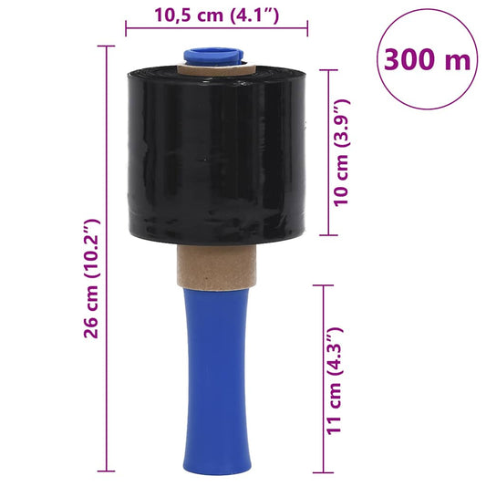 Strekkfilm 10 stk svart 23 µm 10 cm x 300 m