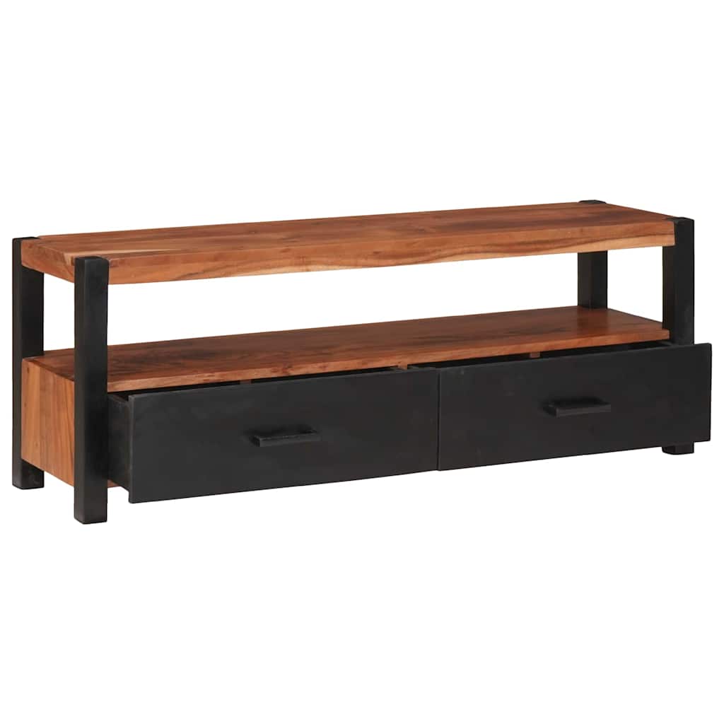 Medieskap med skuff Brun 110 x 30 x 40 cm Solid akasietre