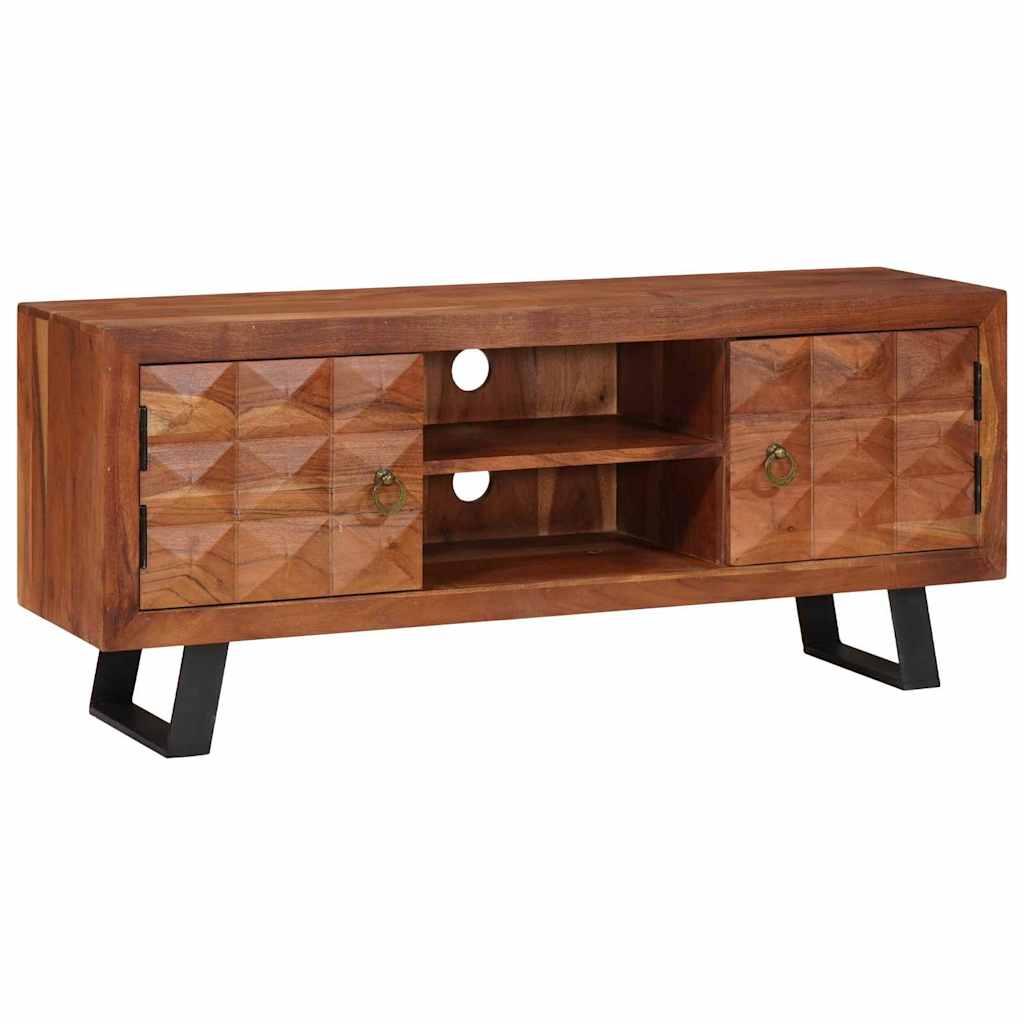 TV-skap med hylle honningbrun 112 x 30 x 48 cm heltre akasie