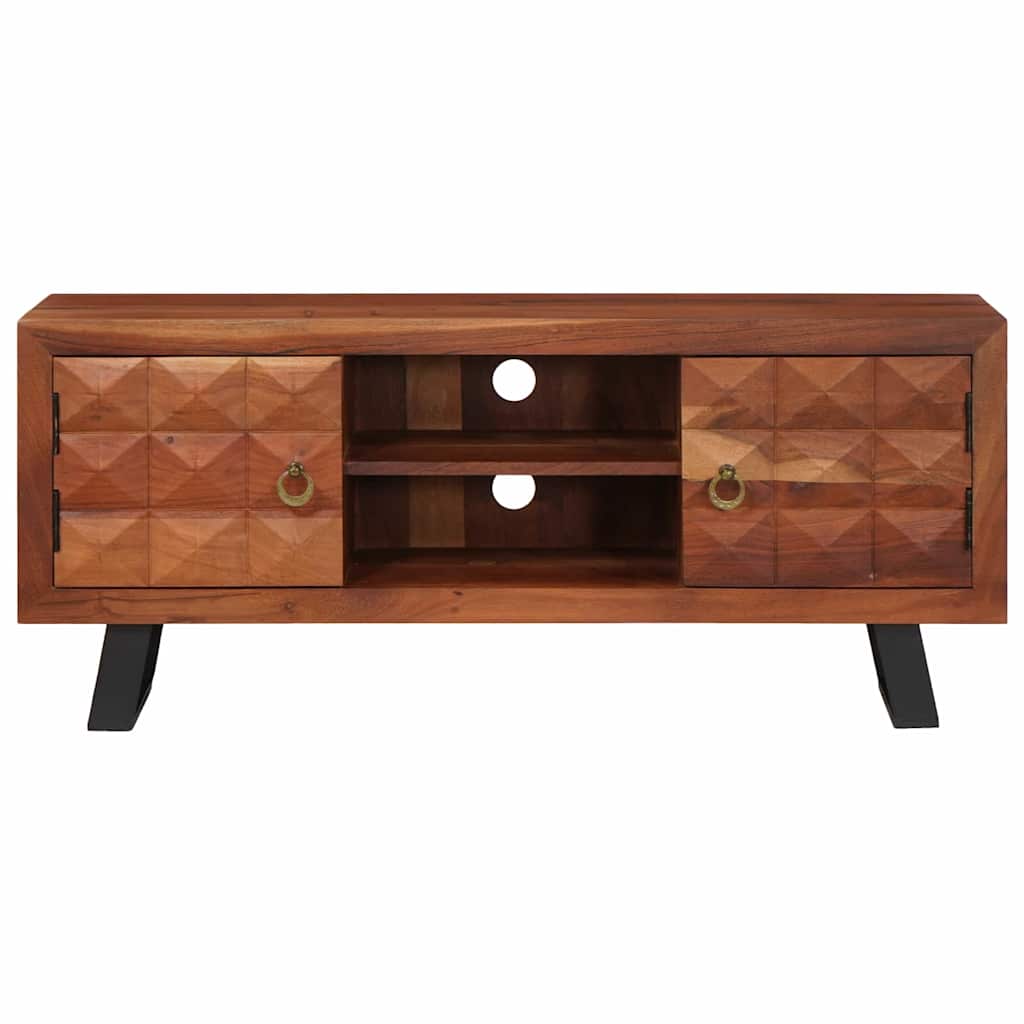 TV-skap med hylle honningbrun 112 x 30 x 48 cm heltre akasie
