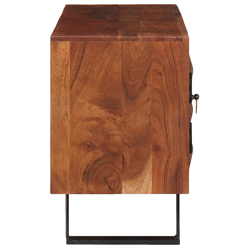 TV-skap med hylle honningbrun 112 x 30 x 48 cm heltre akasie