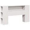 Seng med bokhylle uten madrass hvit 140x190 cm heltre furu