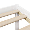 Seng med bokhylle uten madrass hvit 140x190 cm heltre furu