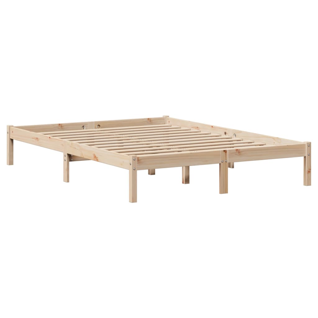 Seng med bokhylle uten madrass 160x200 cm heltre furu