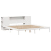 Seng med bokhylle uten madrass hvit 180x200 cm heltre furu