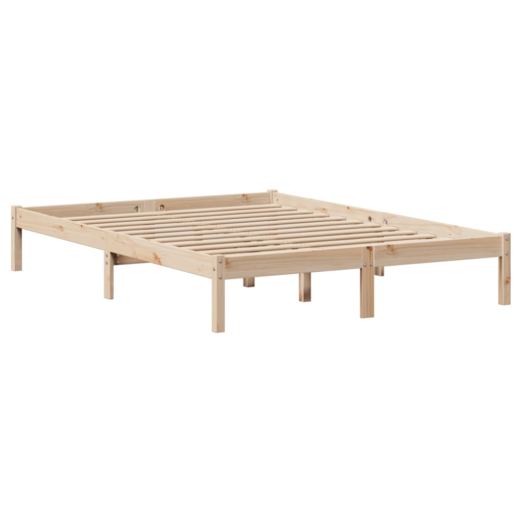 Seng med bokhylle uten madrass 140x190 cm heltre furu