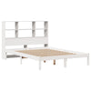 Seng med bokhylle uten madrass hvit 140x190 cm heltre furu