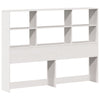 Seng med bokhylle uten madrass hvit 140x190 cm heltre furu