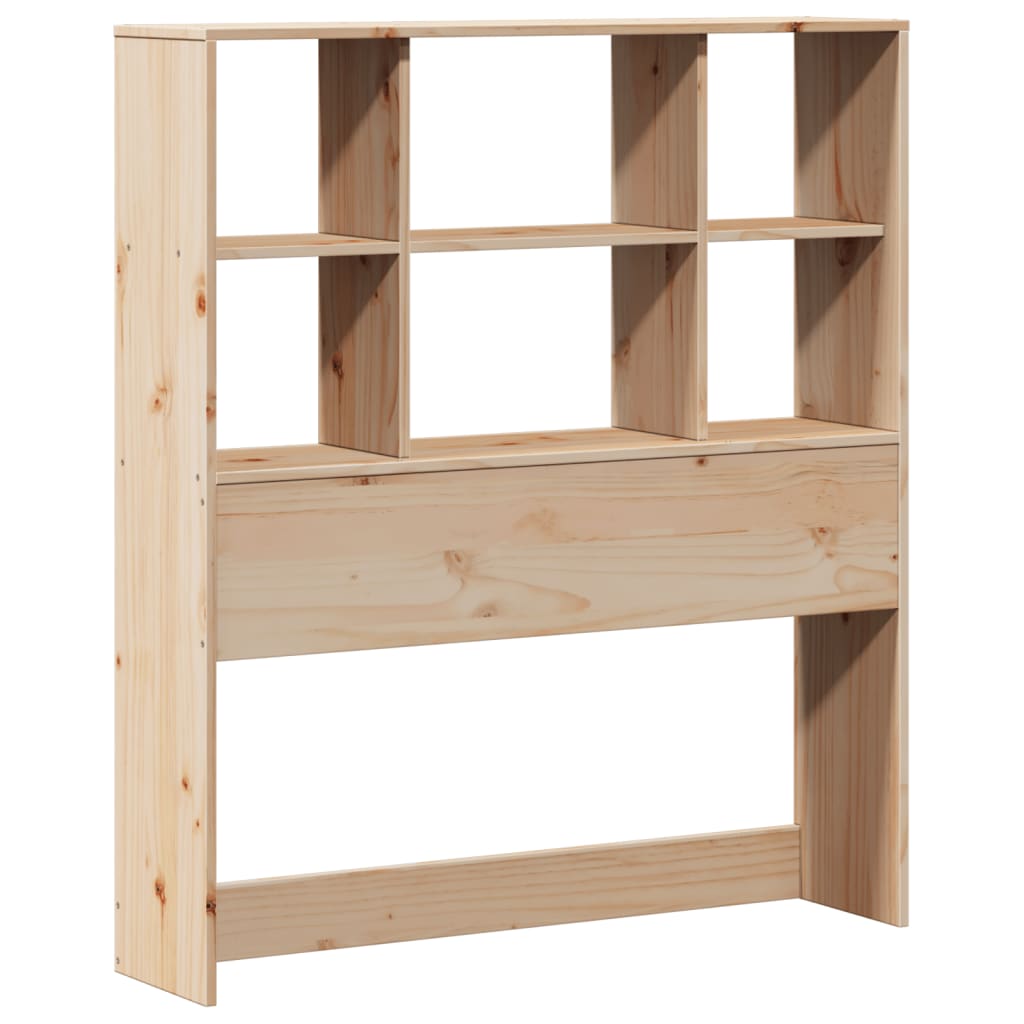 Seng med bokhylle uten madrass 100x200 cm heltre furu