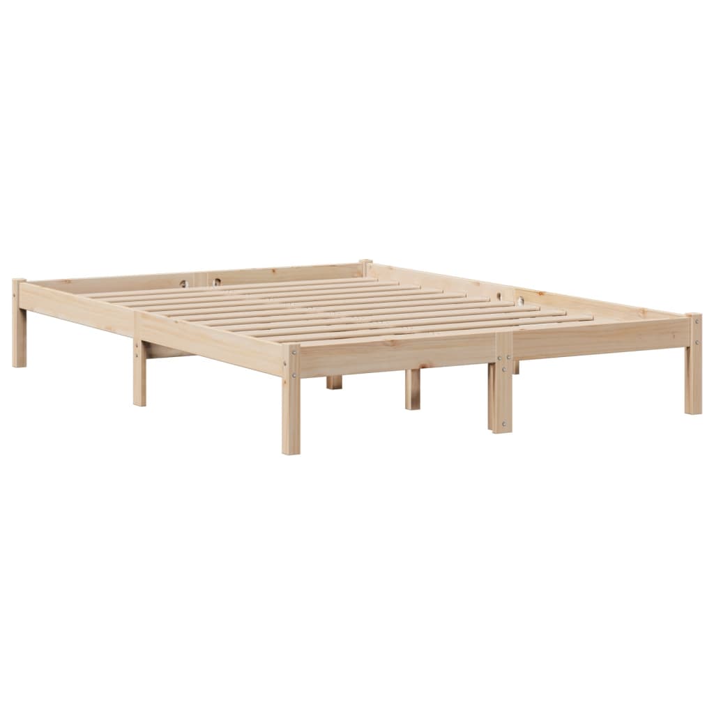 Seng med bokhylle uten madrass 140x190 cm heltre furu