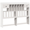 Seng med bokhylle uten madrass hvit 140x190 cm heltre furu
