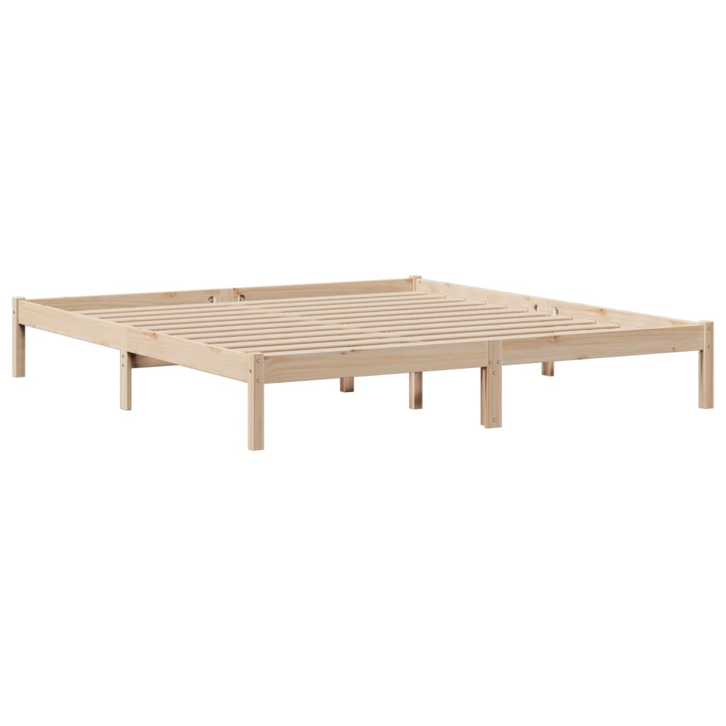 Seng med bokhylle uten madrass 180x200 cm heltre furu