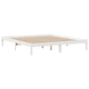 Seng med bokhylle uten madrass hvit 180x200 cm heltre furu