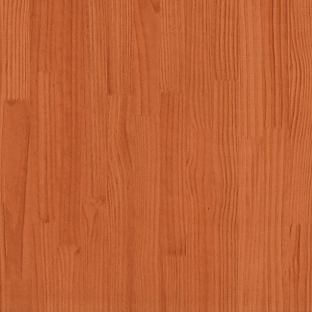 Seng med bokhylle uten madrass voksbrun 150x200 cm heltre furu