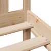 Seng med bokhylle uten madrass 120x190 cm heltre furu