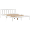 Seng med bokhylle uten madrass hvit 120x190 cm heltre furu