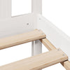 Seng med bokhylle uten madrass hvit 120x190 cm heltre furu