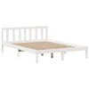 Seng med bokhylle uten madrass hvit 120x200 cm heltre furu