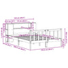 Seng med bokhylle uten madrass hvit 120x200 cm heltre furu