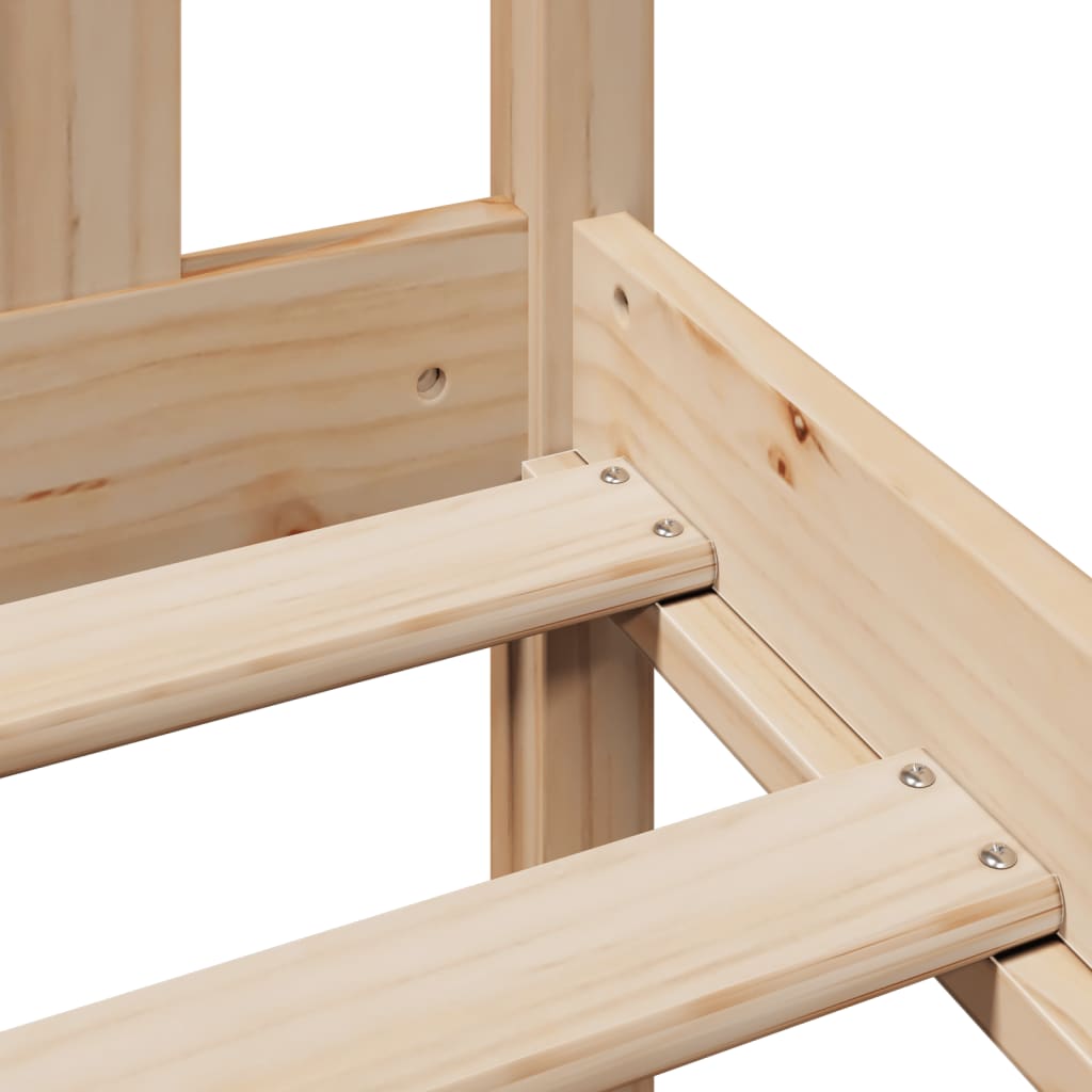 Seng med bokhylle uten madrass 150x200 cm heltre furu