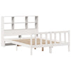 Seng med bokhylle uten madrass hvit 120x190 cm heltre furu