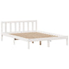 Seng med bokhylle uten madrass hvit 120x190 cm heltre furu
