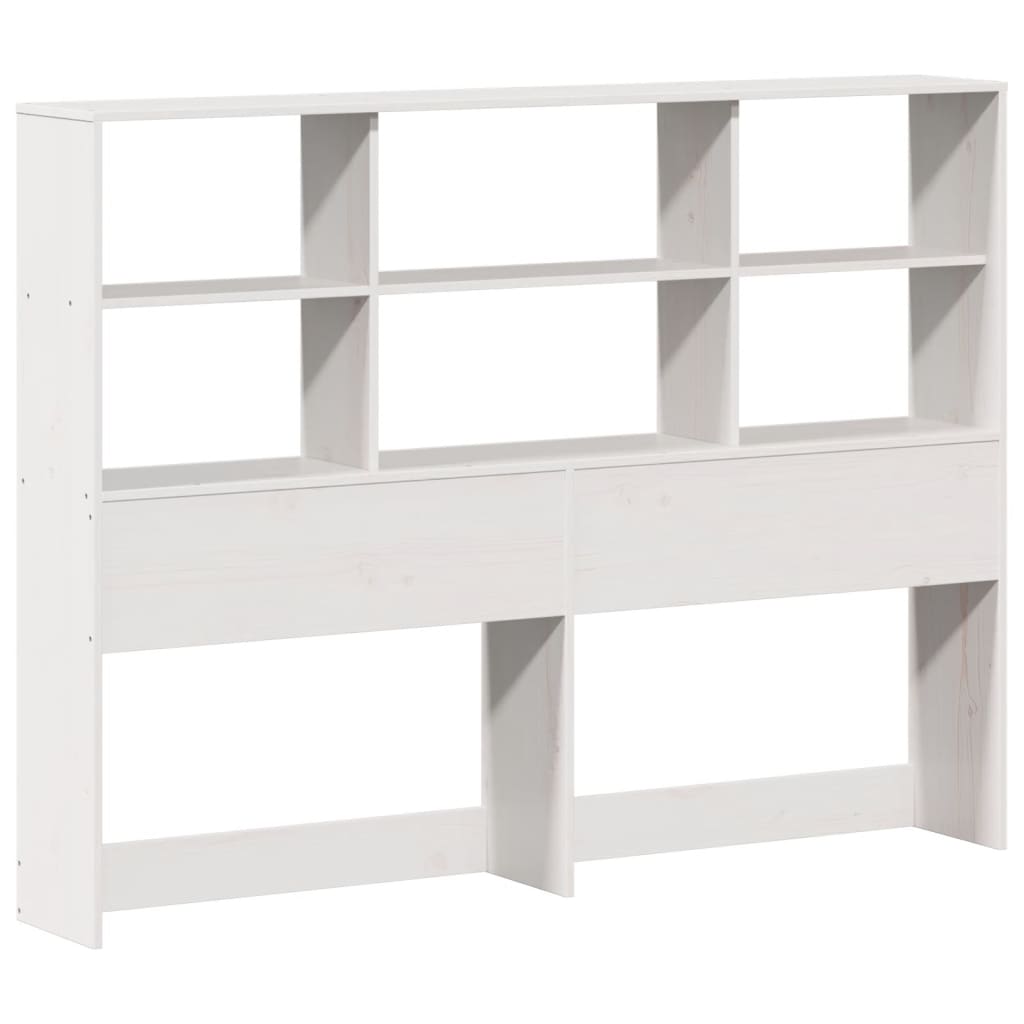 Seng med bokhylle uten madrass hvit 120x190 cm heltre furu