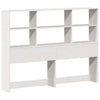 Seng med bokhylle uten madrass hvit 120x190 cm heltre furu