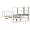 Seng med bokhylle uten madrass hvit 120x190 cm heltre furu