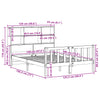 Seng med bokhylle uten madrass hvit 120x190 cm heltre furu