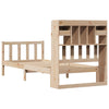 Seng med bokhylle uten madrass 75x190 cm heltre furu