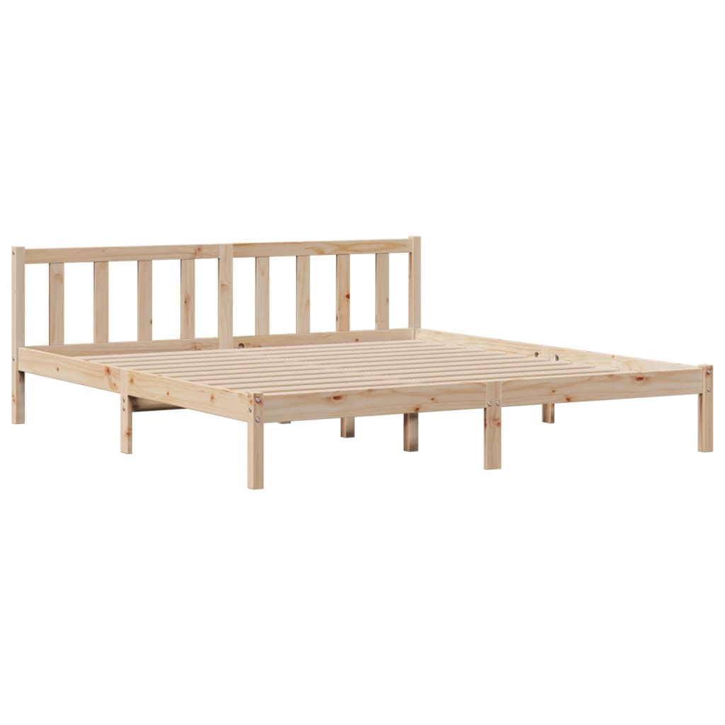 Seng med bokhylle uten madrass 180x200 cm heltre furu