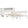 Seng med bokhylle uten madrass hvit 135x190 cm heltre furu
