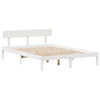 Seng med bokhylle uten madrass hvit 135x190 cm heltre furu