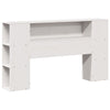 Seng med bokhylle uten madrass hvit 135x190 cm heltre furu