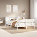 Seng med bokhylle uten madrass hvit 135x190 cm heltre furu
