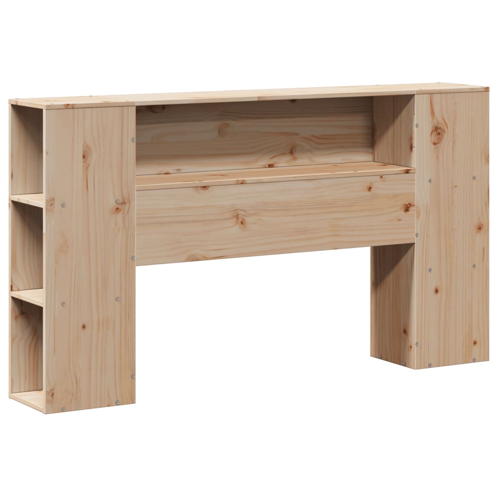 Seng med bokhylle uten madrass 160x200 cm heltre furu
