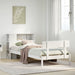 Seng med bokhylle uten madrass hvit 75x190 cm heltre furu