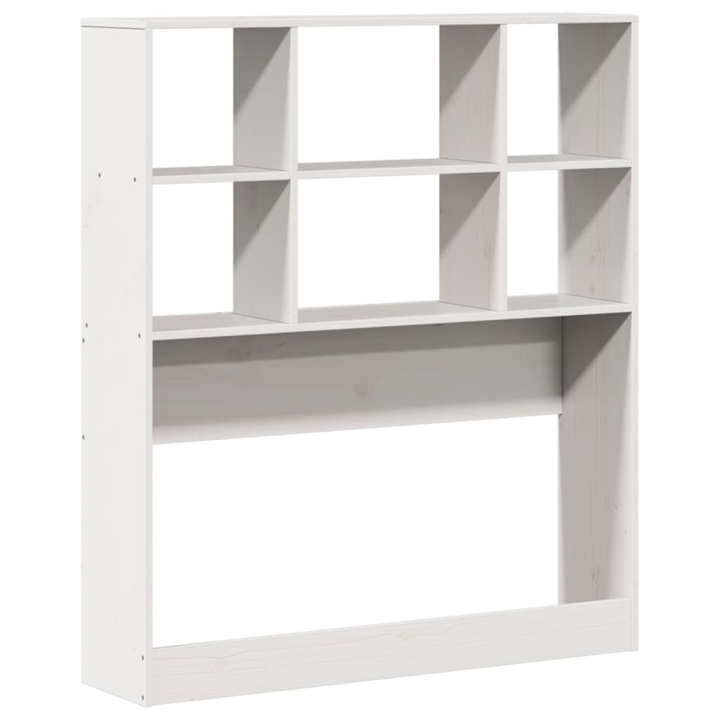 Seng med bokhylle uten madrass hvit 90x200 cm heltre furu