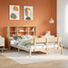 Seng med bokhylle uten madrass 160x200 cm heltre furu