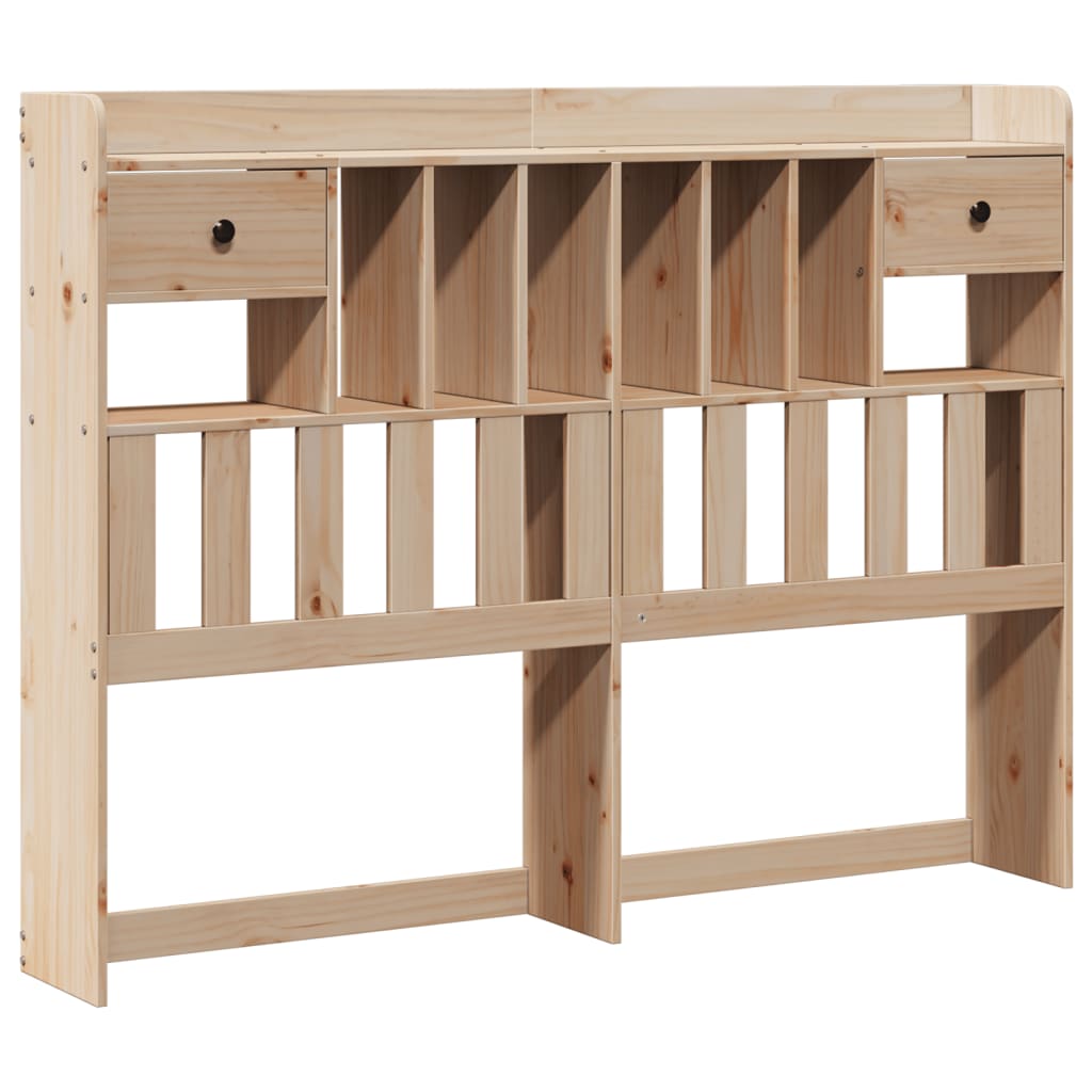 Seng med bokhylle uten madrass 140x190 cm heltre furu