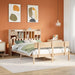 Seng med bokhylle uten madrass 140x190 cm heltre furu