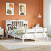 Seng med bokhylle uten madrass hvit 140x190 cm heltre furu