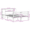 Seng med bokhylle uten madrass 135x190 cm heltre furu