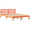 Seng med bokhylle uten madrass voksbrun 150x200 cm heltre furu