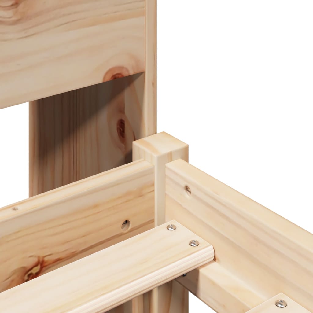 Seng med bokhylle uten madrass 90x190 cm heltre furu