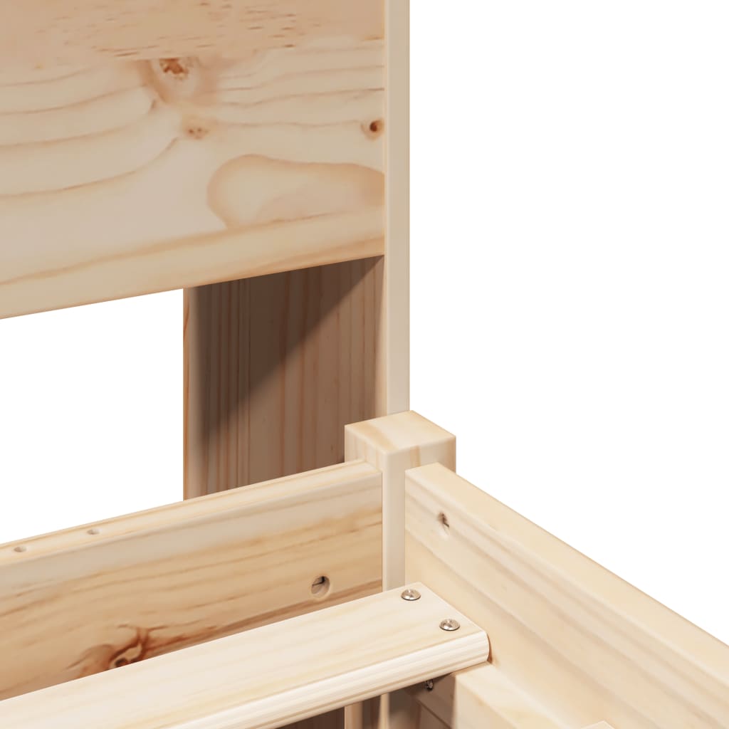 Seng med bokhylle uten madrass 90x200 cm heltre furu