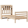 Seng med bokhylle uten madrass 90x200 cm heltre furu
